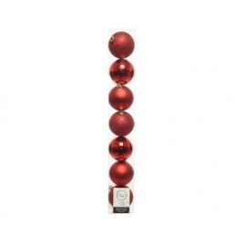 Addobbo Albero SFERA IN VETRO ROSSO diam.6cm tubo 7pz