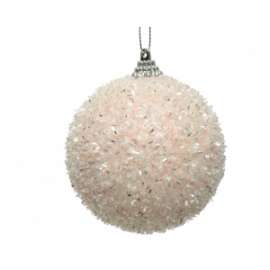 Addobbo Albero SFERA ROSA GLITTER diam.8cm 