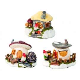 Villaggio Natale CASETTE FUNGO 15cm  C/LUCI