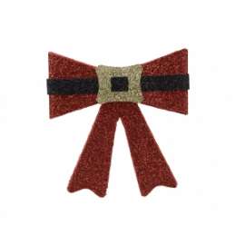 Addobbo Albero FIOCCHO GLITTER COL.ROSSO 10cm