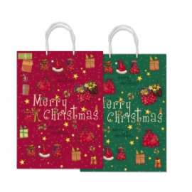 Shopper Carta Natale 20x25x11 MERRY XMAS conf.10pz