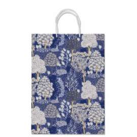 Shopper Carta Natale 30x41x12 FANTASIA SU BLU conf.10pz