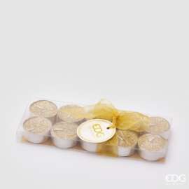 TEA LIGHT GLITTER GOLD conf.10pz