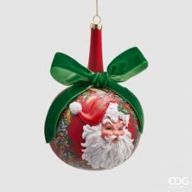 Addobbo Albero SFERA VETRO BABBO NATALE diam.10cm