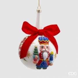 Addobbo Albero SFERA VETRO BABBO NATALE diam.10cm