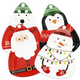 Party Natale PIATTI diam.24cm CHRISTMAS conf.8pz