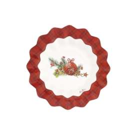 Party Natale PIATTI diam.21cm TARTAN conf.8pz