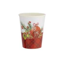 Party Natale BICCHIERI 250cc TARTAN conf.8pz