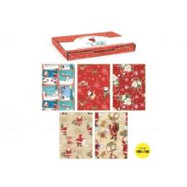 Carta Regalo Natale 100x140cm FANTASIA conf.50fg 5sogg.