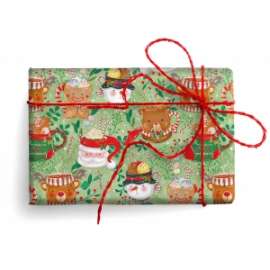 Carta Regalo Natale 70x100cm TAZZE conf.10fg