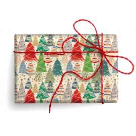 Carta Regalo Natale 70x100cm ALBERI conf.10fg