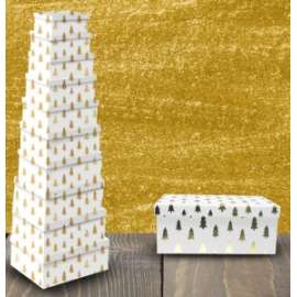 Scatole Natale FANTASIA ALBERI ORO Set 10pz