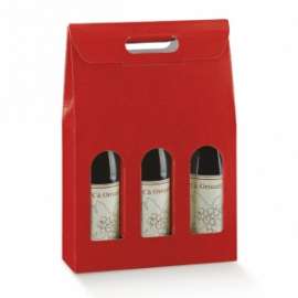 Magic-Box PELLE ROSSA 3 bottiglie 270x90x385mm 