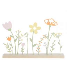 Pasqua DECORAZIONE C/BASE  IN LEGNO E FIORI