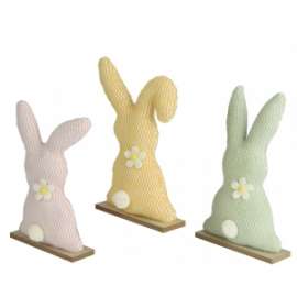 Pasqua CONIGLI IN STOFFA C/BASE h.28cm