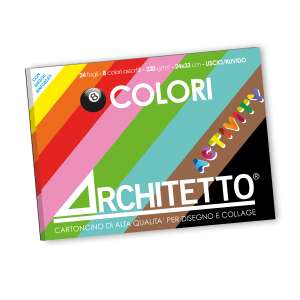 Album cartoncini colorati carta colorata 24x33cm 5 colori 10pz