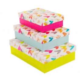 Scatole regalo FANTASIA CUORI IN RILIEVO set 3pz