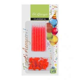 Party CANDELINE TORTA C/SUPPORTO conf.12pz COLOR ROSSO