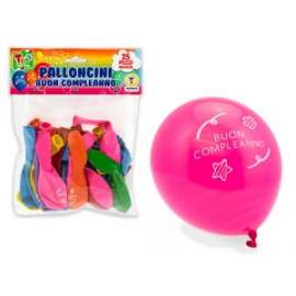 Party PALLONCINI BUON COMPLEANNO 25cm conf.25pz