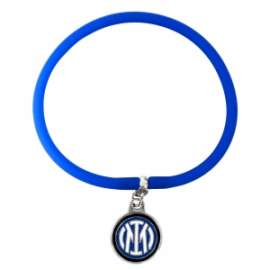 Calcio BRACCIALE IN SILICONE BLU C/PENDAGLIO LOGO INTER