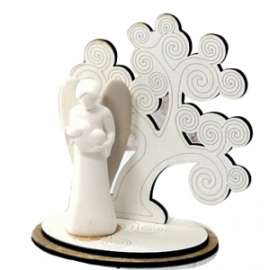 ANGELO C/CUORE E ALBERO LEGNO 7cm