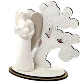 ANGELO C/CUORE E ALBERO LEGNO 11,5cm