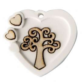 CUORE ALBERO IN GESSO 4cm - 1set da 6 pezzi