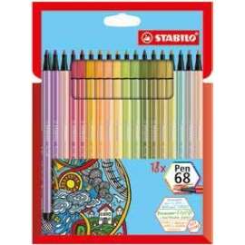 Stabilo Pen 68 - astuccio cartone con 18 nuovi colori