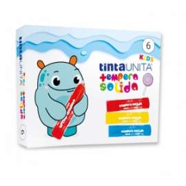 TEMPERA SOLIDA tintaUNITA KIDS STICK 6colori .63632