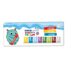 TEMPERA SOLIDA tintaUNITA KIDS STICK 12colori .63633