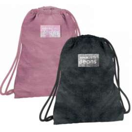 SAKKY BAG tintaUNITA JEANS LUREX ROSA + NERO .SK23 