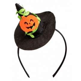 Halloween CAPPELLINO STREGA NERO CON ZUCCA