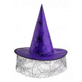 Halloween CAPPELLINO STREGA VIOLA IN TESSUTO 