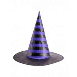 Halloween CAPPELLO STREGONE RIGHE VIOLA IN TESSUTO