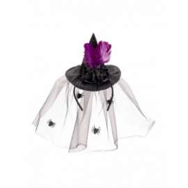 Halloween CAPPELLINO IN RASO NERO CON ROSE 