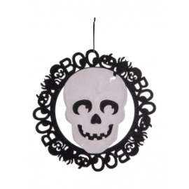 Halloween DECORAZIONE TESCHIO CON GLITTER