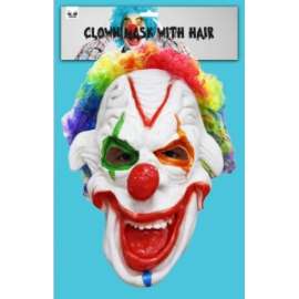 Halloween MASCHERA CLOWN CON CAPELLI