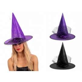 Halloween CAPPELLO STREGA CON ROSE