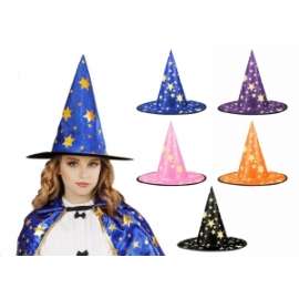 Halloween CAPPELLO STREGA MAGO STARS BAMBINO