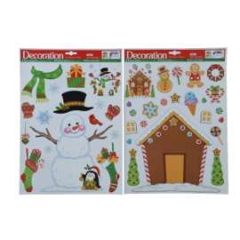 Vetrofania Natale SOGGETTI E GLITTER fg.41x29cm