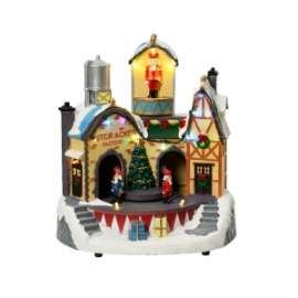 Villaggio Natale CASE C/PIAZZA C/LUCI h.22,5cm