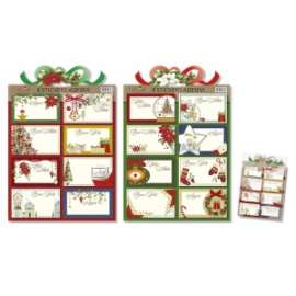 Segnapacco Natale Adesivi FANTASIE ASSORTITE (16 etichette)