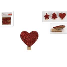 MOLLETTE CHIUDIPACCO GLITTERATE ROSSE set 6pz .11004