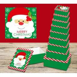 Scatole Regalo GREEN SANTA  set 10pz