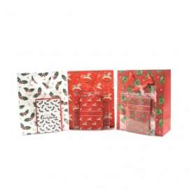 Shopper Natale C/BIGLIETTO 26x13,5x32,6cm