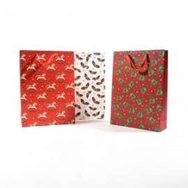 Shopper Natale FANTASIE ASSORTITE 32x10,5x44,5cm Conf.12pz