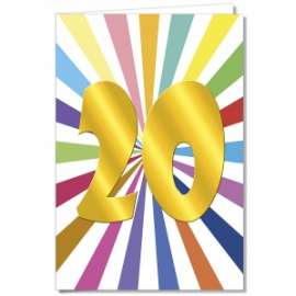 Biglietti Auguri 20 ANNI RAINBOW Conf.6pz