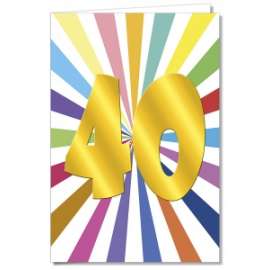 Biglietti Auguri 40 ANNI RAINBOW Conf.6pz