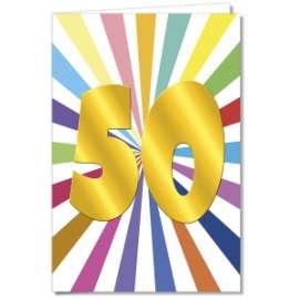 Biglietti Auguri 50 ANNI RAINBOW Conf.6pz