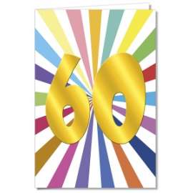 Biglietti Auguri  60 ANNI RAINBOW Conf.6pz